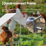 HEYTOWN Large Metal Chicken Coop Chicken Pen with Water-Resident and Anti-UV Cover Walk-in Poultry Cage Chicken Runs for Yard with Cover Duck Rabbit Dog House Outdoor HEYTOWN