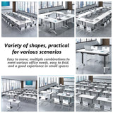 HSHBDDM Folding Conference Table Foldable Conference Table, Conference Rooms Flip Top Mobile Training Table, Folding Flip Top Office Meeting Table Mobile Conference Table for Office,Meeting Room HSHBDDM