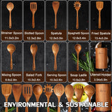 Wooden Spoons for Cooking,Wooden Utensil Set,Wooden Cooking Utensils,10-Piece Wooden Kitchen Utensil Set with Wooden Spoons(A10) WOTTISH