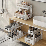 Corbyles 2 Pack Under Sink Organizer With Next-Gen Ball-Bearing Slides,2-Tier Pull Out Cabinet Storage,Height Adjustable Drawer Shelf for Bathroom,Kitchen,Laundry,Cabinet,Pantry(Patent Pending) Corbyles