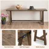 Warmiehomy Solid Wood Bench, 47.2” Rustic Farmhouse Entryway Bench for Living Room Dining Room Hallway Closet Room, Indoors & Outdoors Bench Warmiehomy
