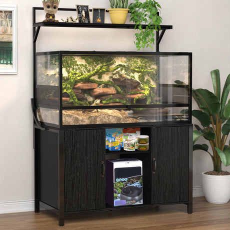 GDLF Reptile Tank Stand Terrarium Stand with Cabinet for Accessories Storage 48" X 24" Tabletop Fits up to 120 Gallon Bearded Dragon Tank, Reptile Terrarium,Turtle Tank (Stand Only) GDLF