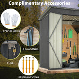 Outdoor Storage Shed, 6 X 4 FT Large Metal Utility Tool Sheds with Floor Frame, Steel Garden Shed for Backyard Garden Patio Lawn，Black Hohuqeri
