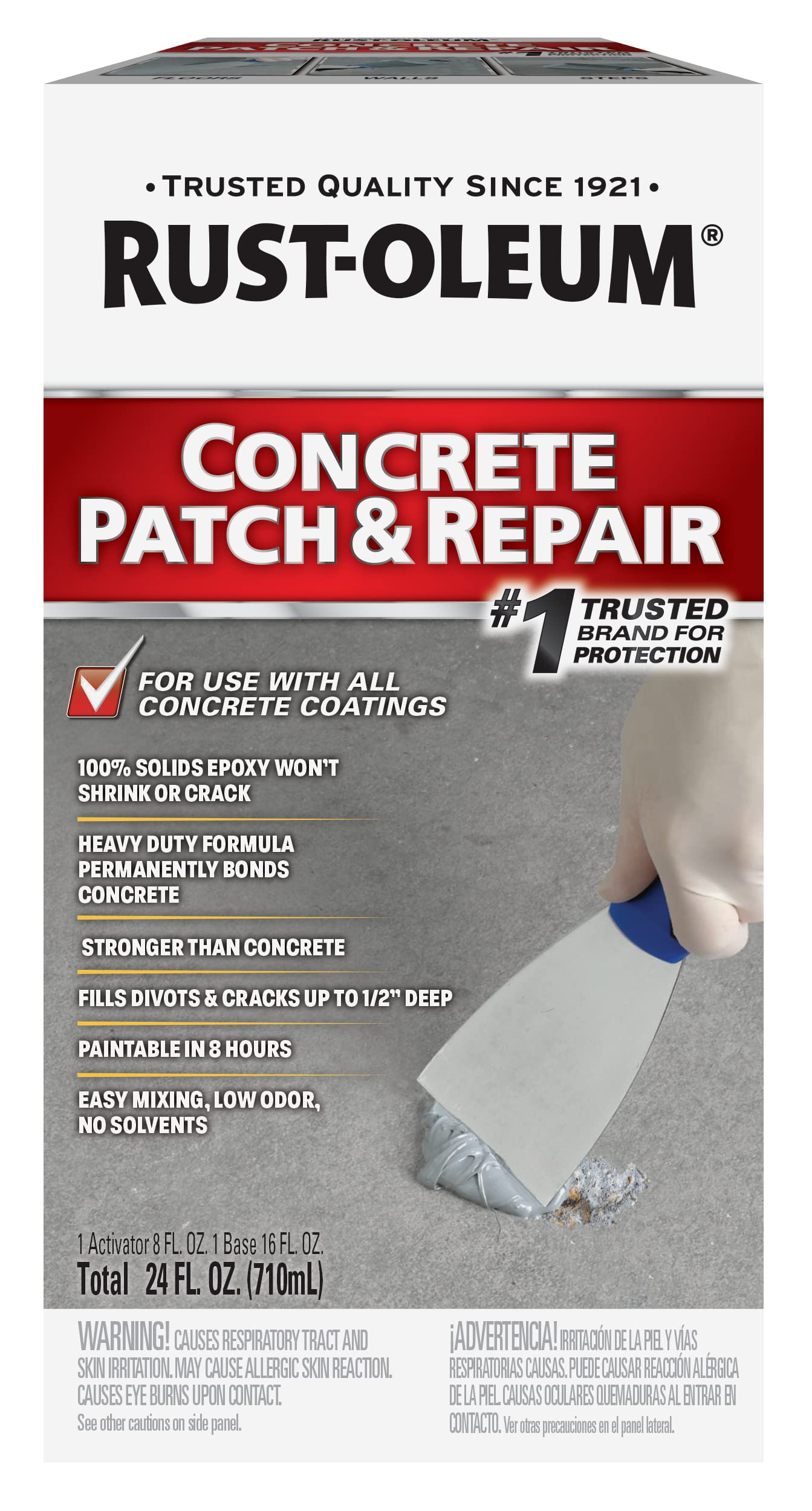 Rust-Oleum 301012 Concrete Patch & Repair, 24 oz, Gray - WoodArtSupply