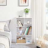 VECELO 5 Cube Modern Bookcases, 3 Tier Bookshelves, 31 Inch High Cubby Storage Organizer, Shelf Hight Up to 12.8 Inches Suit for Most Books, Vertical or Horizontal Use Available,Pearl White VECELO