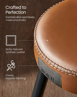 VASAGLE EKHO Collection - Bar Stools Set of 2, Bar Height Bar Stools, Kitchen Counter Stools, Mid-Century Modern Backless Counter Stools, 30-Inch Tall, Kitchen Island Home Bar, Caramel Brown VASAGLE