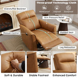 ANJ Manual Swivel Rocker Recliner, Glider Recliners with Padded Armrest and Backrest, Soft Leather Nursery Rocking Recliner Chair Reclining Sofa for Living Room ANJ