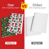 OHOME Christmas Wrapping Paper - Jumbo Sheets 29" x 42" | Gift Bags | Red, Green and White Tissue Paper - Xmas Decorations, Gifts for Kids Men Women | Party Favors OHOME