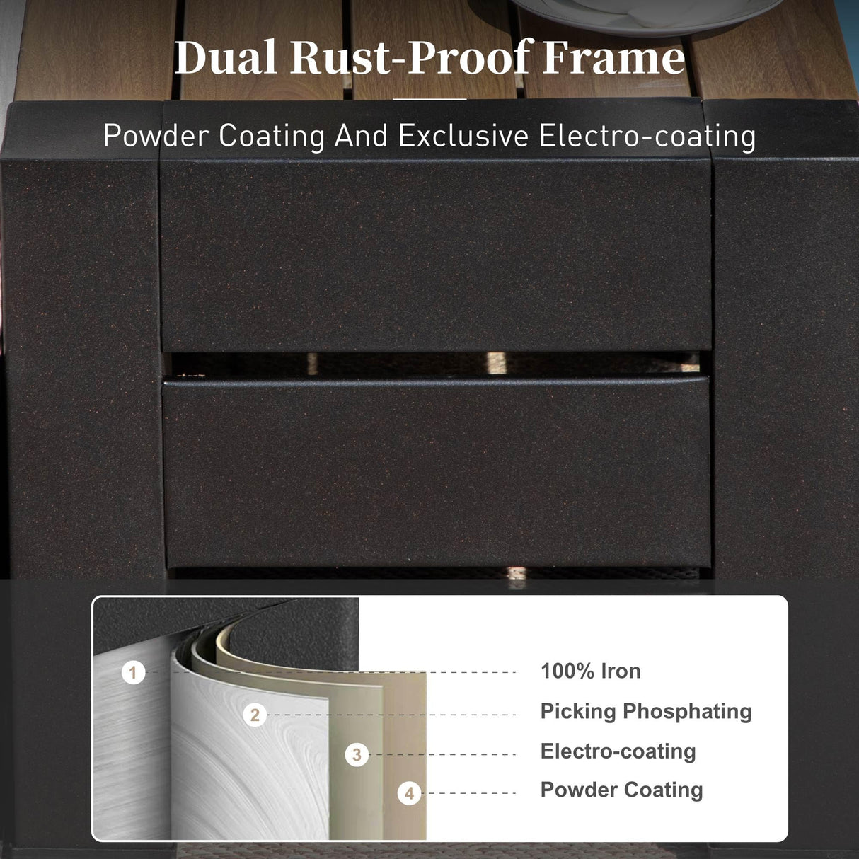 SUNSHINE VALLEY Upgraded 4 Piece Metal Patio Sectional Furniture Set with 5.9" Thick Cushion, Outdoor Furniture Conversation Set with Coffee Table, Patio Modular L Shape Sofa for Backyard Deck Outside SUNSHINE VALLEY