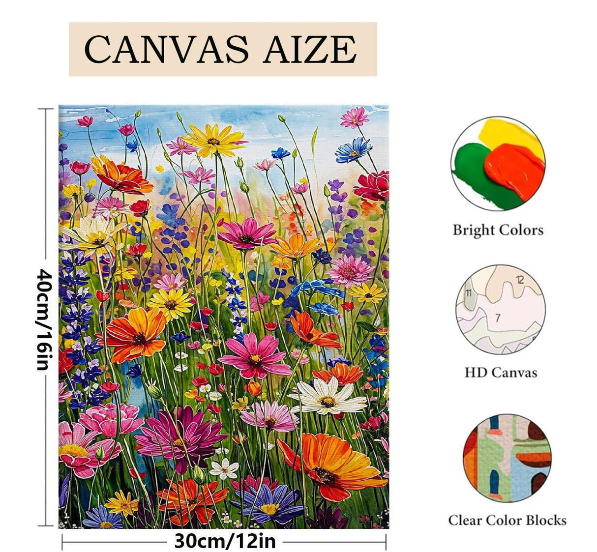 2 Pack Wild Flowers Paint by Numbers for Adults,Bohemian Style DIY Paint by Diamonds Dot,Adult Paint by Number Kits on Canvas Flowers,Home Wall Decor 12x16 inch Kaixine