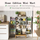 HOLTICO 45'' Storage Cabinet with Doors and Adjustable Shelves,Food Pantry Cabinet for Kitchen,Dining Room,Living Room and Garage,Gold Lines and Legs, White. HOLTICO