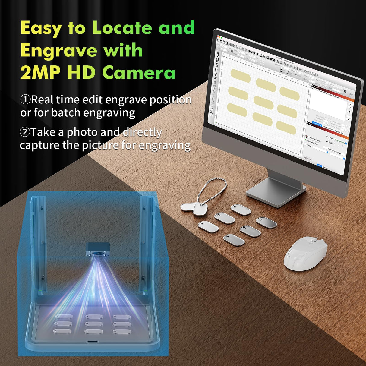 UTKA A1 10W Mini Laser Engraver with Cemera,3.93 * 3.93inch Portable Laser Engraver and Cutter Machine for Wood,Paper,Plastic,Leather,Cloth,Food,Painted Metal, Laser Class 1 UTKA