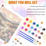 Lxmsja Mountains Paint by Numbers Kit for Adults, Sunset Acrylic Paint by Numbers for Adults Beginner, DIY Craft Supplies Oil Painting Kits for Home Wall Decor 16x20 inch (No Frame) Lxmsja