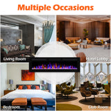 BETELNUT 60" Electric Fireplace Wall Mounted and Recessed with Remote Control, 750/1500W Ultra-Thin Wall Fireplace Heater W/Timer Adjustable Flame Color and Brightness, Log Set & Crystal Options BETELNUT