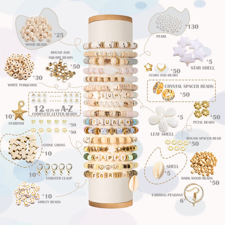 Lynnmos Clay Beads 8000 Pcs 2 Boxes Bracelet Making Kit - 24 Colors Polymer Clay Beads for Bracelet Making Set - Heishi Disc Beads for Jewelry Making kit with Charms and Gift Pack for Girls Lynnmos