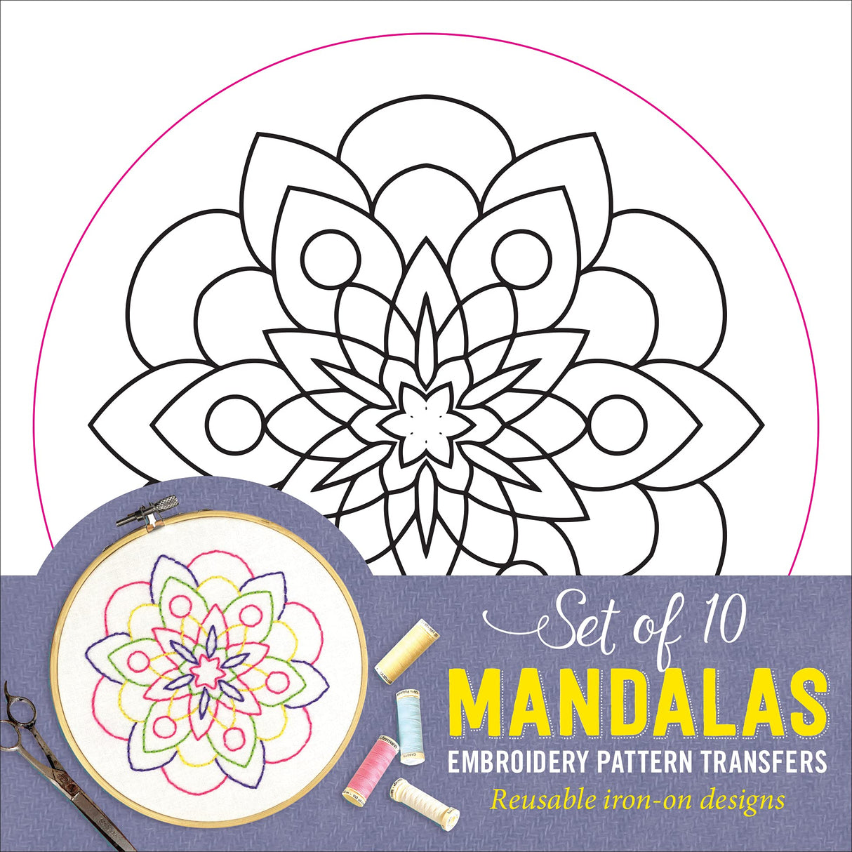 Mandalas Embroidery Transfers (set of 10 hoop designs!) PETER PAUPER PRESS