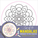 Mandalas Embroidery Transfers (set of 10 hoop designs!) PETER PAUPER PRESS