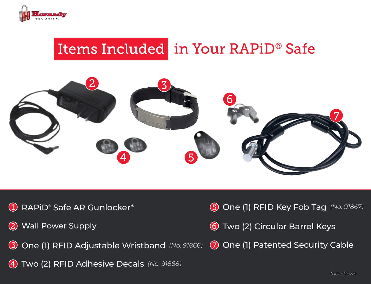 Hornady RAPiD Safe AR Gun Locker with RFID Touch Free Entry - Tamper Proof Gun Safe Perfect for Storing Gun Accessories, Rifles and Shotguns - Heavy Duty Rifle Gun Safe for Home and Vehicle - 98190 Hornady