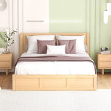 Harper & Bright Designs Natural Queen Lift Up Storage Bed with 2 Drawers Harper & Bright Designs