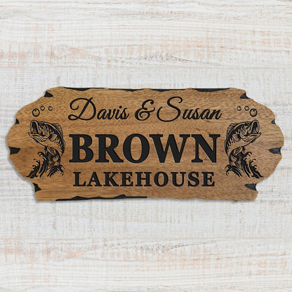 Custom Last Name Wooden Sign, Home Decor Large Wood Wall Art, Personalized Outdoor Cabin Sign, Cabin Monogram,3D carved decorative wooden plaques. - WoodArtSupply