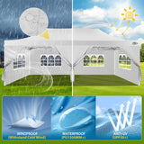 COBIZI 13x26 Pop Up Tent 13x26 Canopy with Sidewalls Heavy Duty Canopy Party Tent for Parties, Outdoor Wedding Large Event Tent Wind Waterproof UPF 50+ Ez Up in Garden Lawn with Roller Bag, White COBIZI