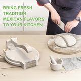 Tortilla Press 10 Inch- with 50pcs Parchment Paper and Dough Scraper-Quesadilla & Tortilla Makers, Homemade Mexican Tortillas, Roti, Burritos (White, Cat) Xadgve