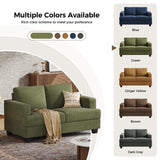 COPIAE 63 Inch Sofa with Extra Deep Seats Oversize, Corduroy Fabric 2 Seater Sofa for Living Room,Modern Couch and Loveseat, Comfy Armrests and Seats and Backrests, Easy Installation, Green COPIAE