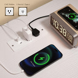 DurayLoly 6 Cube Storage Organizer with LED Light and Charging Station, Wood and Metal Cube Shelf, White Horizontal Book Shelf for Bedroom, Home Office DurayLoly