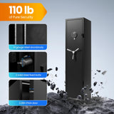 KornerBatl 110 lb Biometric Gun Safe for Rifles and Pistols with Power Outlet Kit (2 USB & Standard Outlets) - Quick Access 5 Gun Safes & Cabinets with Gun Organizer, Removable Shelf and LED Light KornerBatl