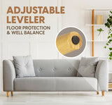 Yes4All 4 Inches Round Natural Solid Wood Furniture Legs Set of 4, Heavy Duty 800 Lbs Capacity Furniture Legs with Leveler, Replacement Legs for Furniture, Couch, Sofa, Dresser, Ottoman Yes4All