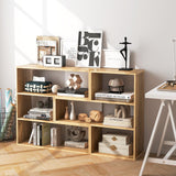 Tangkula 6 Cubes Bookcase, 2-Piece Separable Floor Standing Open Horizontal Bookshelf, Multifunctional Display Storage Shelf for Living Room Study Office (Natural, 6-Cube) Tangkula