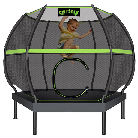 Cylivolk 7FT Trampoline for Kids, Heavy Duty Recreational Trampolines Toddler Trampoline with Enclosure Net Ladder Indoor Outdoor Trampoline CPC Approved Cylivolk
