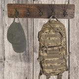 WRIGHTMART Rustic Farmhouse Wall Mounted Coat Rack – 24” Reclaimed Wood Board with 5 Heavy Duty Hooks, Natural Finish, Handcrafted Storage for Entryway, Hallway, or Bedroom WRIGHTMART