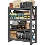 Welfiya 60" W Garage Shelving,4-Tier Heavy Duty Storage Shelves Unit with Adjustable Metal Shelf for Warehouse,Basement,Workshop,4500LBS,60" W x 20" D x 79" H,Black Welfiya