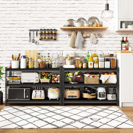 SDXYSTCE 48" W Garage Shelving Heavy Duty, 1500LBS Loads Adjustable Garage Storage Shelves, 3-Tier Metal Shelving Units and Storage Racks, Industrial Utility Shelf,48" Wx18 Dx39 H, Black SDXYSTCE