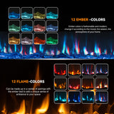 50 inch Electric Fireplace in-Wall Recessed and Wall Mounted with Remote Control, 1500/750W Fireplace Heater (60-99°F Thermostat) with 12 Adjustable Color, Timer, Log and Crystal Manastin