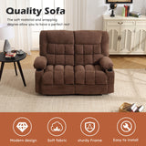 BOSMILLER Reclining Loveseat with Cup Holders for Living Room 2 Seat Manual Loveseat Recliner with Side Pocket BOSMILLER