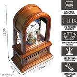 AYRELY® Wooden Table Anniversary Clock, Revolving Pendulum Mantel Clock, Antique Shelf Clock, Desk Grandfather Clock for Living Room, Home Decor Gift AYRELY