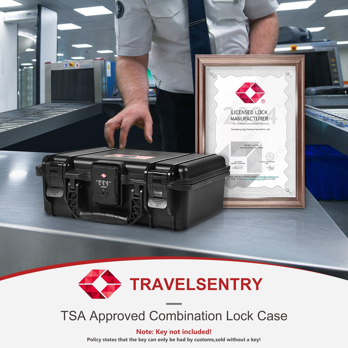 Kinghardcase Gun Safe Case for Pistol, TSA Combination Lockable Pistol Case Hard Shell Waterproof & Shock Proof, 10.6”*8.8”*4” Gun Lock Box for Travel Gun Case 9mm Kinghardcase