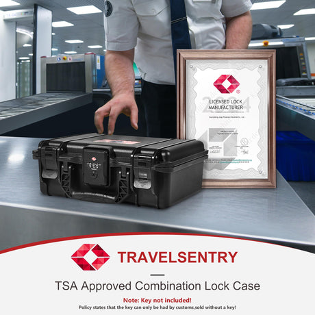 Kinghardcase Gun Safe Case for Pistol, TSA Combination Lockable Pistol Case Hard Shell Waterproof & Shock Proof, 10.6”*8.8”*4” Gun Lock Box for Travel Gun Case 9mm Kinghardcase