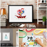 Woohome 48 PCS Paper Quilling Kit, Paper Quilling Making Drawing Design, Strips Quilling Paper and Papers Quilling Tools for Quilling Art Paper DIY Drawing Handcraft Handmade, Home Decoration Woohome