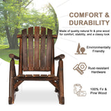 EPICOZY Outdoor Wooden Rocking Chair, Patio Rustic Adirondack Porch Rocker, All Weather Solid Wood Log Rocker Chair with High Back & Slatted Seat for Indoor, Backyard, Garden (Set of 2, Carbonized) EPICOZY