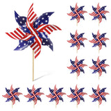 Wind Spinners Outdoor, 12Pcs American Flag Patriotic Pinwheels Red White and Blue Decorations, Garden Wind Spinners Patriotic Outdoor Decor Windmills for Yard Garden, Party Supplies, Memorial Day HOOSUN