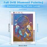 RICUVED Diamond Art Kits for Adults, Diamond Art Kits Full Round Drill Dreamcatcher Diamond Art, Starry Sky Diamond Gem Dots Art and Crafts for Gift Home Wall Decor 12x16Inch RICUVED