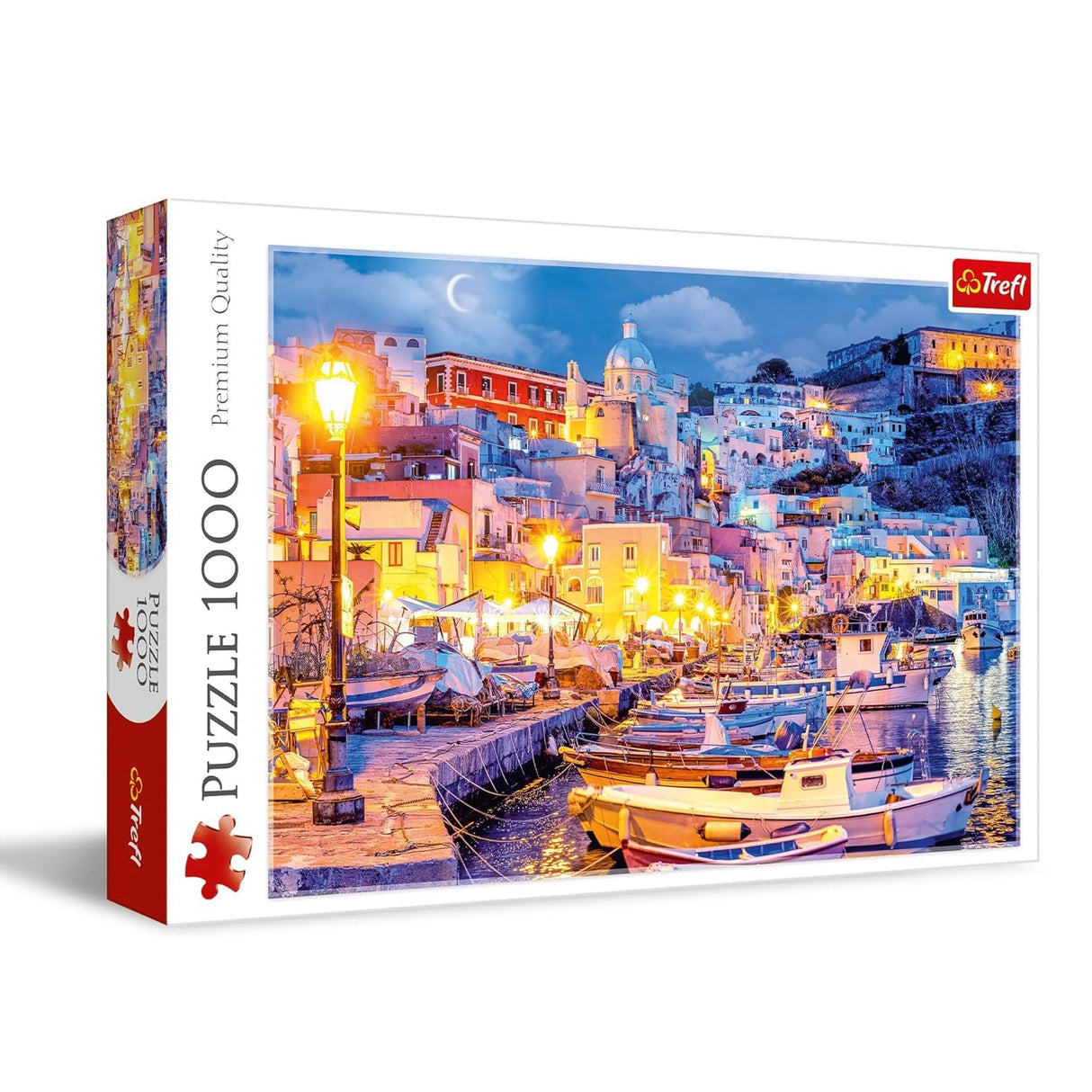 Trefl Procida Island by Night, Italy 1000 Piece Jigsaw Puzzle Red 27"x19" Print, DIY Puzzle, Creative Fun, Classic Puzzle for Adults and Children from 12 Years Old Trefl