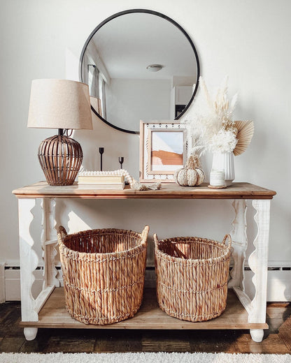 Signature Design by Ashley Alwyndale Wood 3 Shelf Console Sofa Table, Brown & White - WoodArtSupply