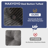 MAXYOYO Bean Bag Chair for Adults, Upholstered Floor Sofa with Armrests, Loveseat Boneless Couch with Tufted Cushion & Backrest, Sofa in A Box, Large Bean Bag Couch for Bedroom Living Room, Dark Grey MAXYOYO