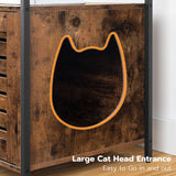 HOOBRO Cat Litter Box Enclosure, Louvered Hidden Cat Litter Box, Enclosed Cat Litter Box Furniture with Extra Storage Space, Side Table, Nightstand, Multifunctional, Rustic Brown BF66MW01 HOOBRO