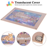Lavievert Wooden Jigsaw Puzzle Board with Dust-Proof Cover, Lightweight & Portable Puzzle Mat Storage Saver with Non-Slip Surface for Up to 1000 Pieces - Khaki LAVIEVERT