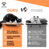 INICIO Cat Wall Shelves – Dog Proof Feeding Station with Wall Mounted Shelves, Durable 3 Step Birch Floating Shelf for Cats Up to 17lbs, Includes Attached Cat Food Bowl for Convenient Feeding – Brown INICIO